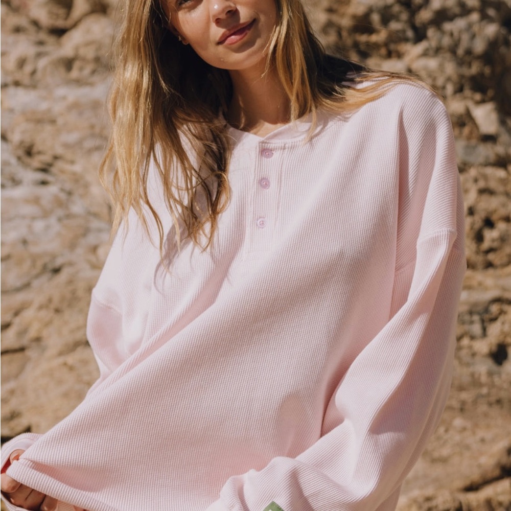 Daily Drills Light Pink Henley Shirt